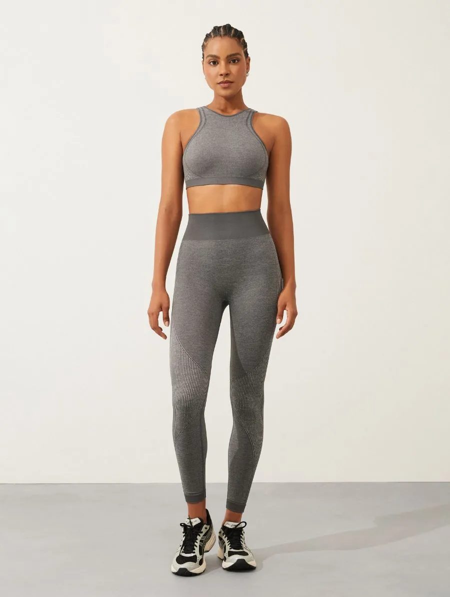 Conjunto Texturizada Sem Costura Cinza Mescla