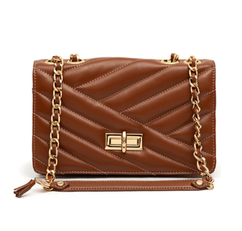 Bolsa Mag Ouro Roma Conhaque