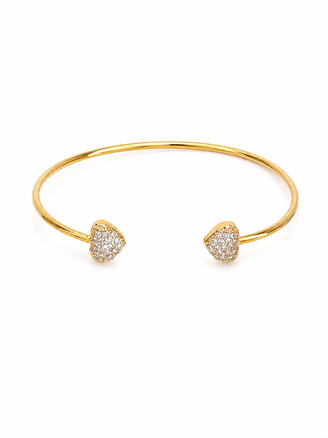 Bracelete Coração com Zircônias Banhado a Ouro