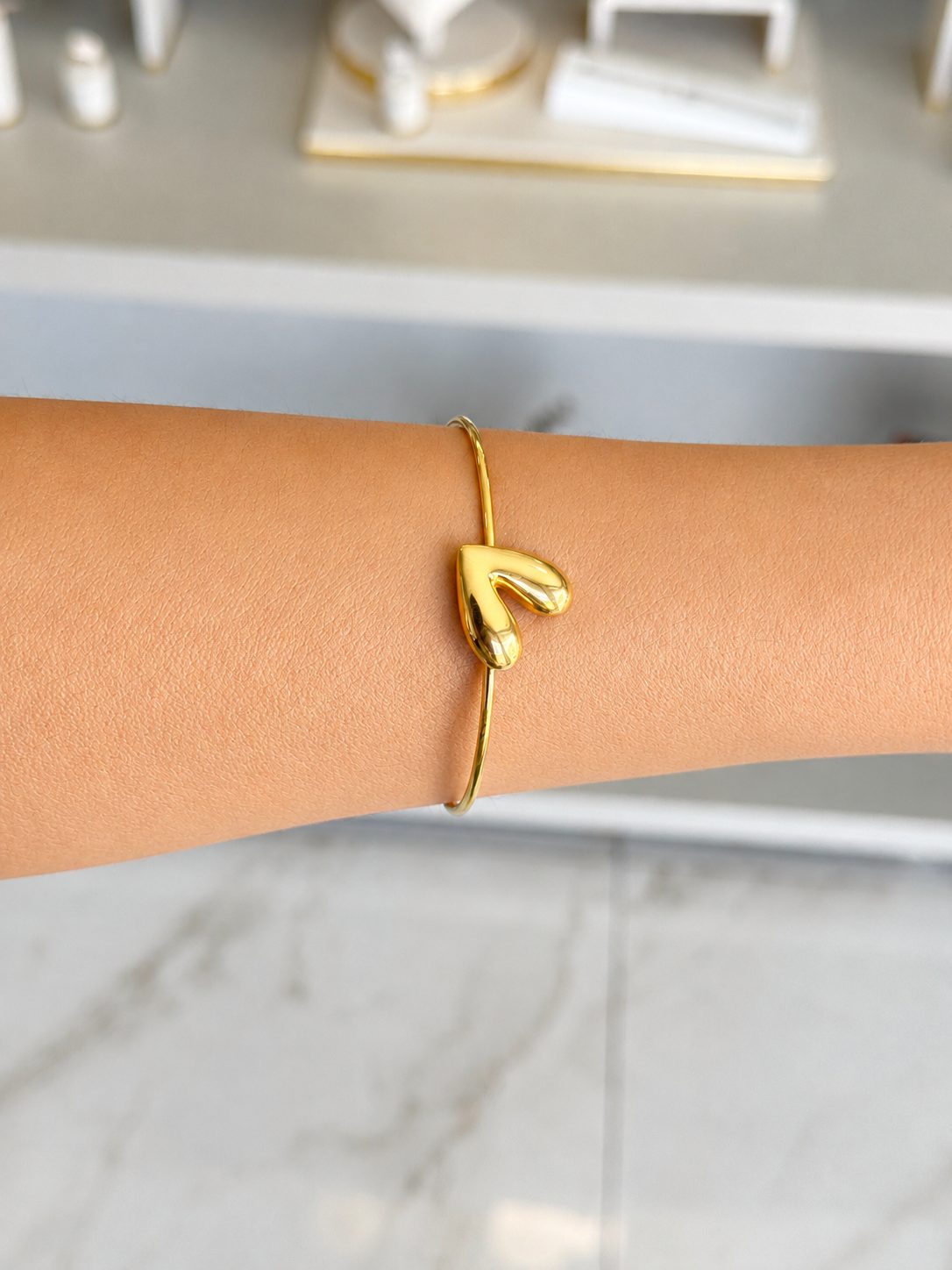 Bracelete Coração Banhado a Ouro