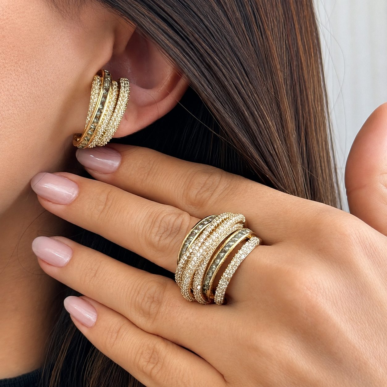 Conjunto Ear Cuff + Anel Luxo