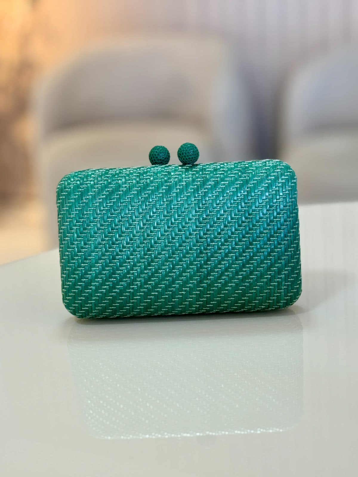 Bolsa Clutch Festa Palha Verde